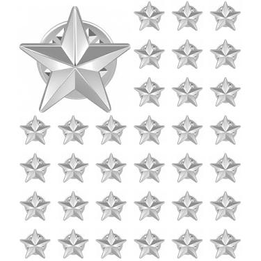 Imagem de DISCAO 50/100/200/300/500 peças pequeno pino de lapela estrela prata mochila veteranos prêmio militar trabalho 4 de julho Memorial Day broche de decoração de fantasia alfinetes roupas chapéus atacado