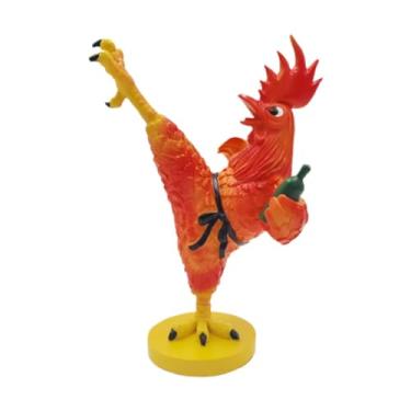 Imagem de Fenteer Estatueta de galinha, estátua de, ornamento exclusivo de animal de fazenda para estante, entrada, sala de estar, prateleira, mesa, peça central, Amarelo