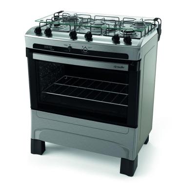 Imagem de Fogão 5 Bocas Mueller Piacere Ultra Chama com Acendimento Automático - Inox