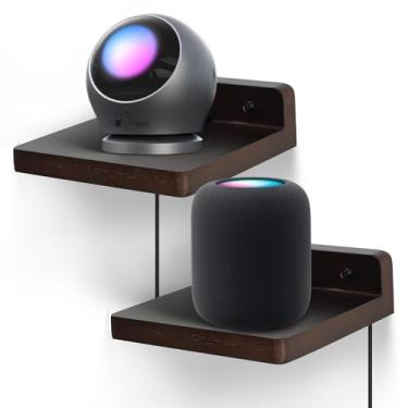 Imagem de FURAOMEILI Prateleira flutuante pequena para parede, conjunto de 2 prateleiras de parede de madeira de 12 cm, mini alto-falante, monitor de bebê, câmeras, suporte de exibição de estatuetas, para