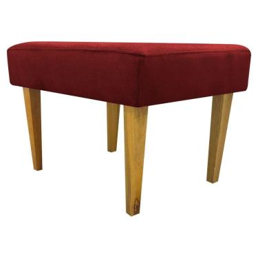 Imagem de Puff Decorativo Retangular Para Sala Recepção Charme Pé Trapézio Suede Cores