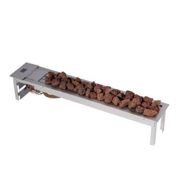 Imagem de Lareira a Gás Fogo e Art Bella de 80cm GN Gás Natural com pedras vulcâ