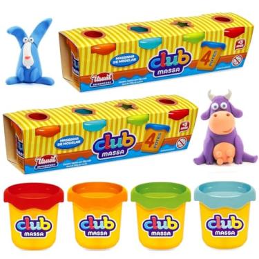 Imagem de Kit 8 Potes de Massinhas Brinquedo Festa Infantil Lembrancinha de Aniversário