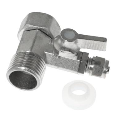 Imagem de RLECS Purificador de água 2 pontos liga integrada válvula de três vias com clipe de cotovelo de fluxo de 1/4 polegada adaptador de válvula de abastecimento de água para filtro de pia de cozinha