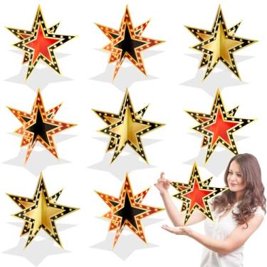 Imagem de 18 Pack Large Star Centerpieces for Movie Night Party Decorations 11” 3D Movie Night Supplies Star Shaped Decoration Table Sign for Red Carpet Film Show Theme Birthday Party Tabletop Decor Favors