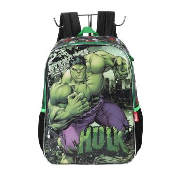 Imagem de Mochila Costas Escolar Disney Vingadores Hulk Licenciada - Verde