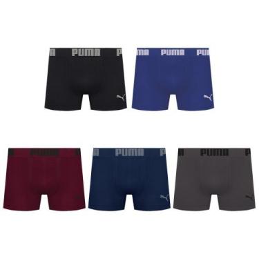 Imagem de Kit 5 Cuecas Puma Boxer Sem Costura Masculina, M