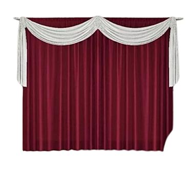 Imagem de Cortina Quarto E Sala 3,00 X 2,30 Vinho Lais Com Bando