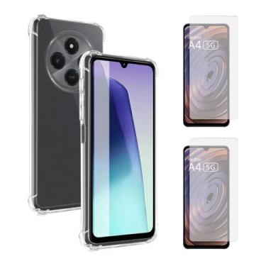 Imagem de Capa Capinha Silicone + 2 Películas Vidro 3D Para Redmi 14C - Db