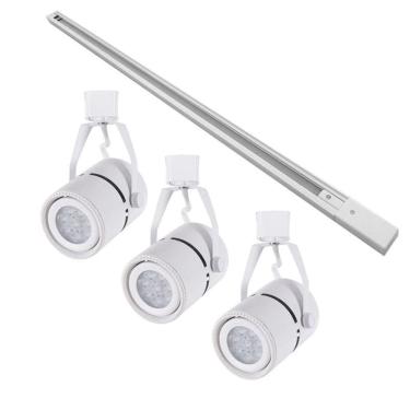 Imagem de Kit Trilho 1 Metro com 3 Spots Nordecor Classic Par 20 E27 Bivolt Branco