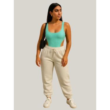 Imagem de Body Feminino Cavado Alçinha Confortável Moda Estiloso Bojo Sexy Moda 