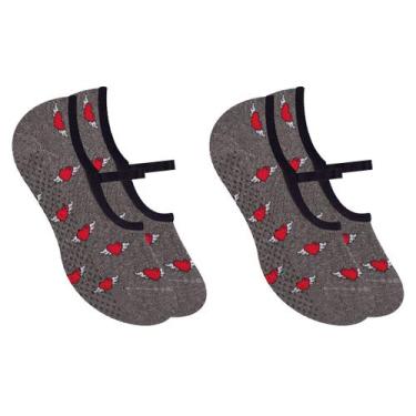 Imagem de Kit 2 Pares De Meias Femininas Selene Pilates Antiderrapante Modelo Co