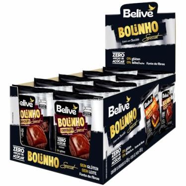 Imagem de Caixa de Bolinhos de Chocolate com Cobertura Sem Glúten Sem Açúcar Sem Leite Belive 10 pacotes de 45g