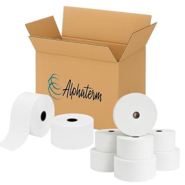 Imagem de Bobina Térmica 57x300 Para Relógio De Ponto Eletrônico Caixa com 6 Unidades Branco Alphaterm