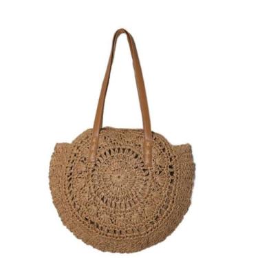 Imagem de Bolsa Feminina de Praia Artesanal Palha Redonda Fabricia - Rios Sport 