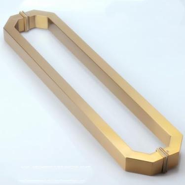 Imagem de Maçaneta de porta de tubo quadrado de aço inoxidável 304 espessada, maçaneta de porta de vidro, maçaneta de porta desliz