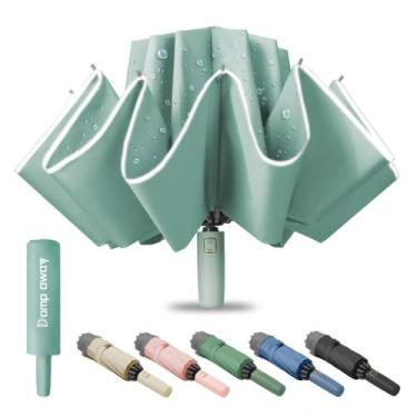 Imagem de Guarda-chuva Damp away Automatic Windproof Travel Inverted Cyan