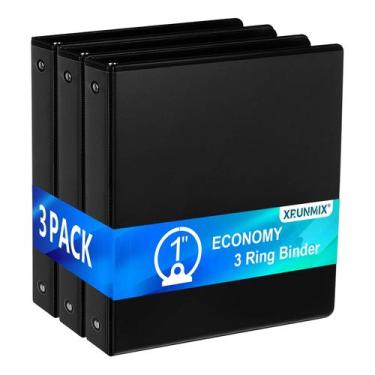 Imagem de Fichários de 3 anéis XRUNMIX Economy, anéis redondos de 1 polegada, pr