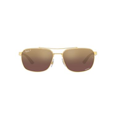 Imagem de Óculos de Sol Ray-Ban Polarizado 0RB3701 001/6B Tam 59 / Ouro - Lentes Roxo Gradiente