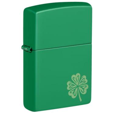 Imagem de Zippo Lucky Clover Design Grass Green Matte Pocket Lighter