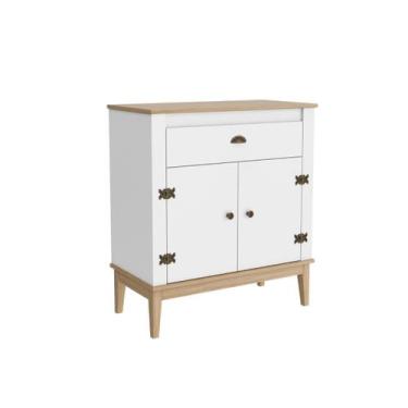 Imagem de Aparador Colonial com 1 Gaveta e 2 Portas MB1012 Movelbento, Mel/Branc