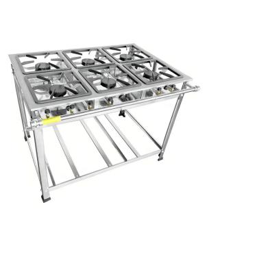 Imagem de Fogão Industrial 6 Bocas 40x40 Ap P8 em Aço Inox Leona