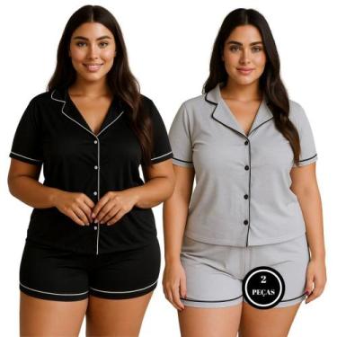 Imagem de Kit Com 2 Pijamas Americano Plus Size Linha Noite 50 ao 56 - c11 KIT 2
