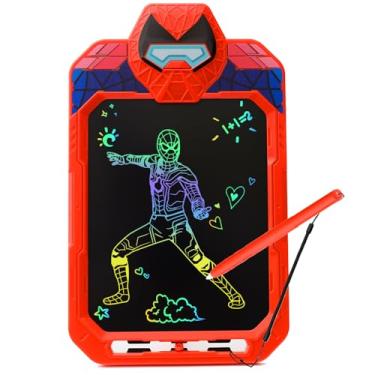 Imagem de CHAFEGY Tablet de escrita LCD de 25 cm para crianças - design de guerreiro alienígena e aranha, bloco de desenho apagável, brinquedo educativo de viagem para crianças de 3 a 8 anos, aniversário de