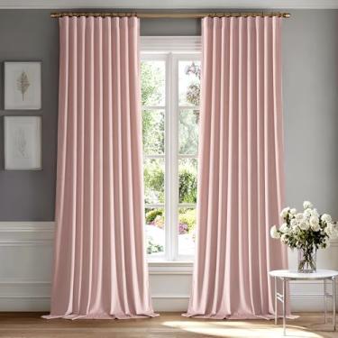 Imagem de MIULEE Cortinas de veludo rosa bebê 213 cm 2 painéis - Cortinas de janela de escurecimento de quarto de luxo para quarto, sala de estar, isolamento térmico, blecaute supermacio, aba traseira, bolso da