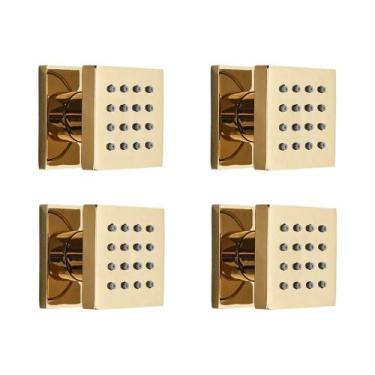 Imagem de Cabeça De Chuveiro Oculta Em Cromo Preto, Quadrada, Com Jatos De Massa