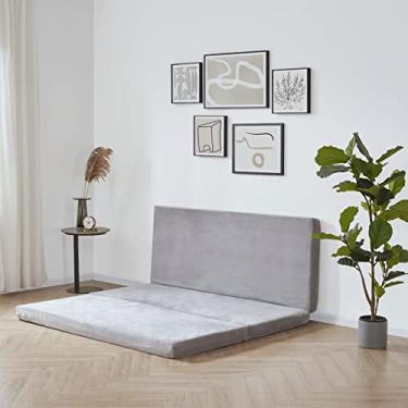 Imagem de SINWEEK Colchão dobrável triplo com bolsa de armazenamento – Colchão dobrável de espuma de 10 cm, cama de hóspedes com capa lavável na máquina e forro impermeável, certificado CertiPUR-US (58 x 78