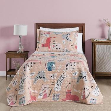 Imagem de Kit Cobre Leito Colcha Solteiro Infantil Fantasy Dupla Face Microfibra