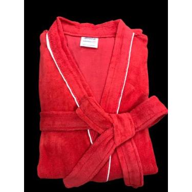 Imagem de Roupão de Banho Briza Veludo Adulto c/ Viés 100% Algodão Manga Curta (