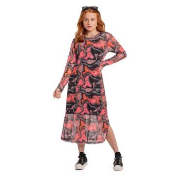 Imagem de Vestido Juvenil em Cotton e Sobreposição em Tule Gloss, Rosa, 12