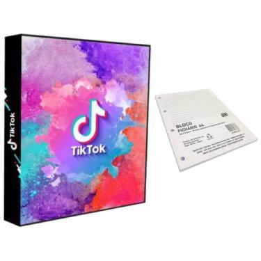 Imagem de Pasta Fichário Escolar Colegial TikTok Rosa com 96 Folhas YES Universi