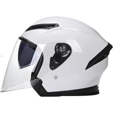 Imagem de Capacete De Motocicleta Vitage Meio Capacete 3/4 Jet Capacete Estilo Retro Com Viseira Dupla Capacetes Abertos Para Motocicleta Meio-capacete Ece Dot Homologado, D, XXL=62-63CM