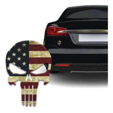Imagem de Adesivo Resinado Caveira O Justiceiro Estados Unidos Carro - SPORTINOX