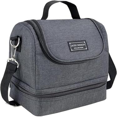 Imagem de Bolsa Térmica Lancheira com 2 Compartimentos Independentes para Conservação de Alimentos, Ideal para Trabalho, Escola e Passeios.