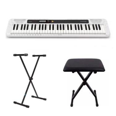 Imagem de Teclado Casio Casiotone CT-S200 WH Banqueta e Estante Kit