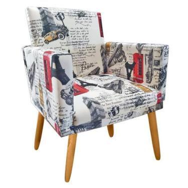 Imagem de Poltrona Decorativa Nina Cr suede paris vermelho recepção - JBF