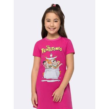 Imagem de Camisola Manga Curta Infantil Flintstones Pink Wild - Veggi, Fucsia, 1