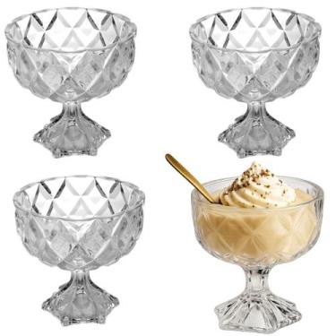 Imagem de Jogo Taça De Sobremesa Em Vidro 4 Pote Baleiro Com Pé 300ml - Majestic