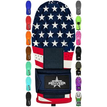 Imagem de Penveer Luva deslizante de beisebol para jovens e adultos, luva deslizante para beisebol, softball, mãos esquerda e direita (bandeira dos EUA, adulto)