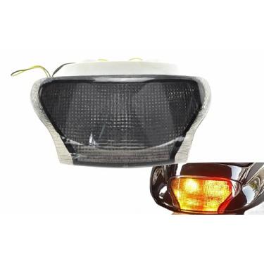 Imagem de TOPZONE Adequado para Triumph 1997-2001 Speed Triple; DAYTONA 595; Daytona 955i; Luz traseira de freio da lâmpada traseira com seta integrado (moke, flash LED Style1)