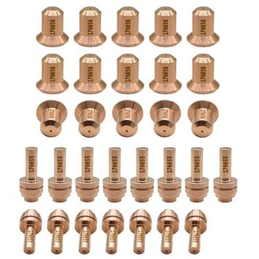 Imagem de 15 peças 176655 eletrodo 15 peças 176656 bocal para consumíveis de tocha cortador de plasma Miller ICE-25C ICE-27C/T