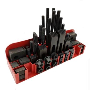 Imagem de Kit de fixação de ranhura T de 58 peças, braçadeiras de fixação, braçadeira de retenção, acessórios de fresadora para trilho T, ranhuras de mesa: 1/2 polegada, porcas de ranhura T, parafusos de