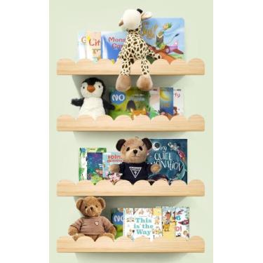Imagem de Prateleiras de livros de parede iCNJDMopClean Scalloped para crianças 