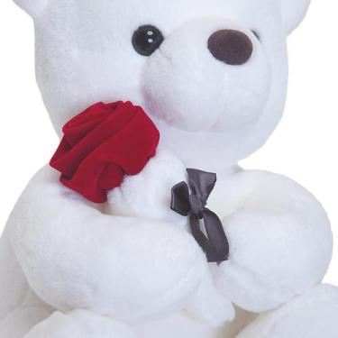 Imagem de Teddy Bear Pelúcia Brinquedo com Rosa, Brinquedos animais de pelúcia b