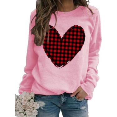 Imagem de Moletom feminino XIWUKOD Love Heart Graphic Plus Size