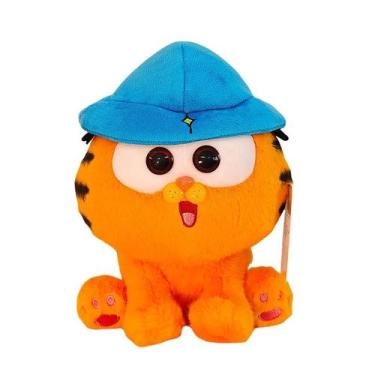 Imagem de Brinquedo de pelúcia Sanmu Cartoon Garfield Cat com chapéu azul